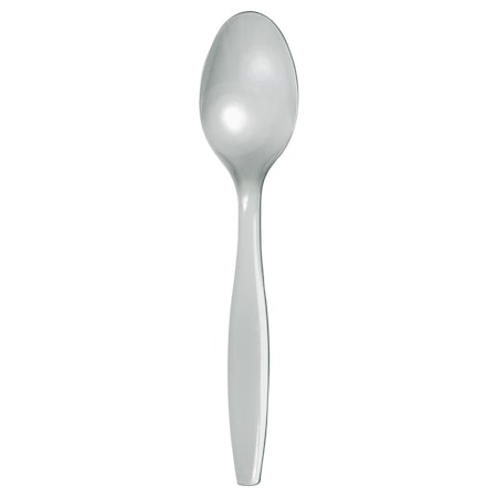 Shimmering Silver Plastic Spoons, 6.75, 600PK